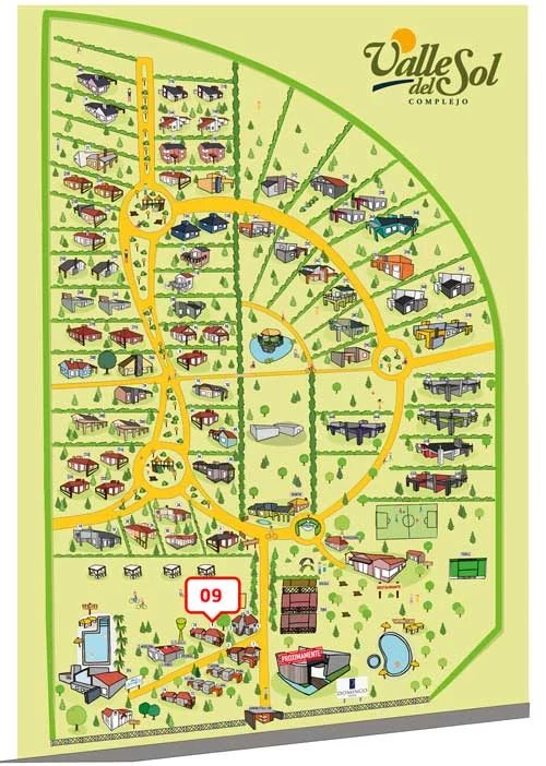 Ubicación de Cabaña 9 en el complejo