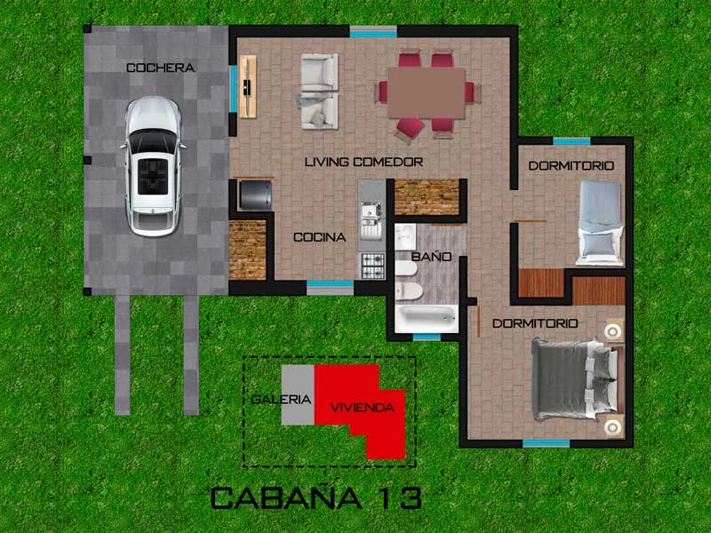 Plano Cabaña 13