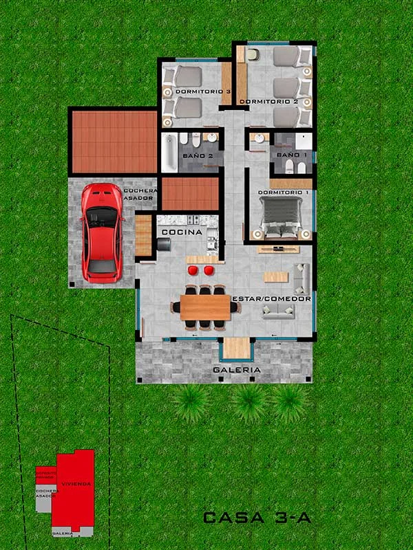 Plano Casa 3-A