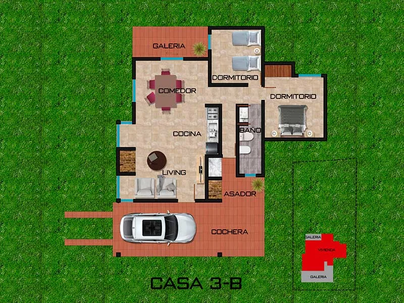 Plano Casa 3-B