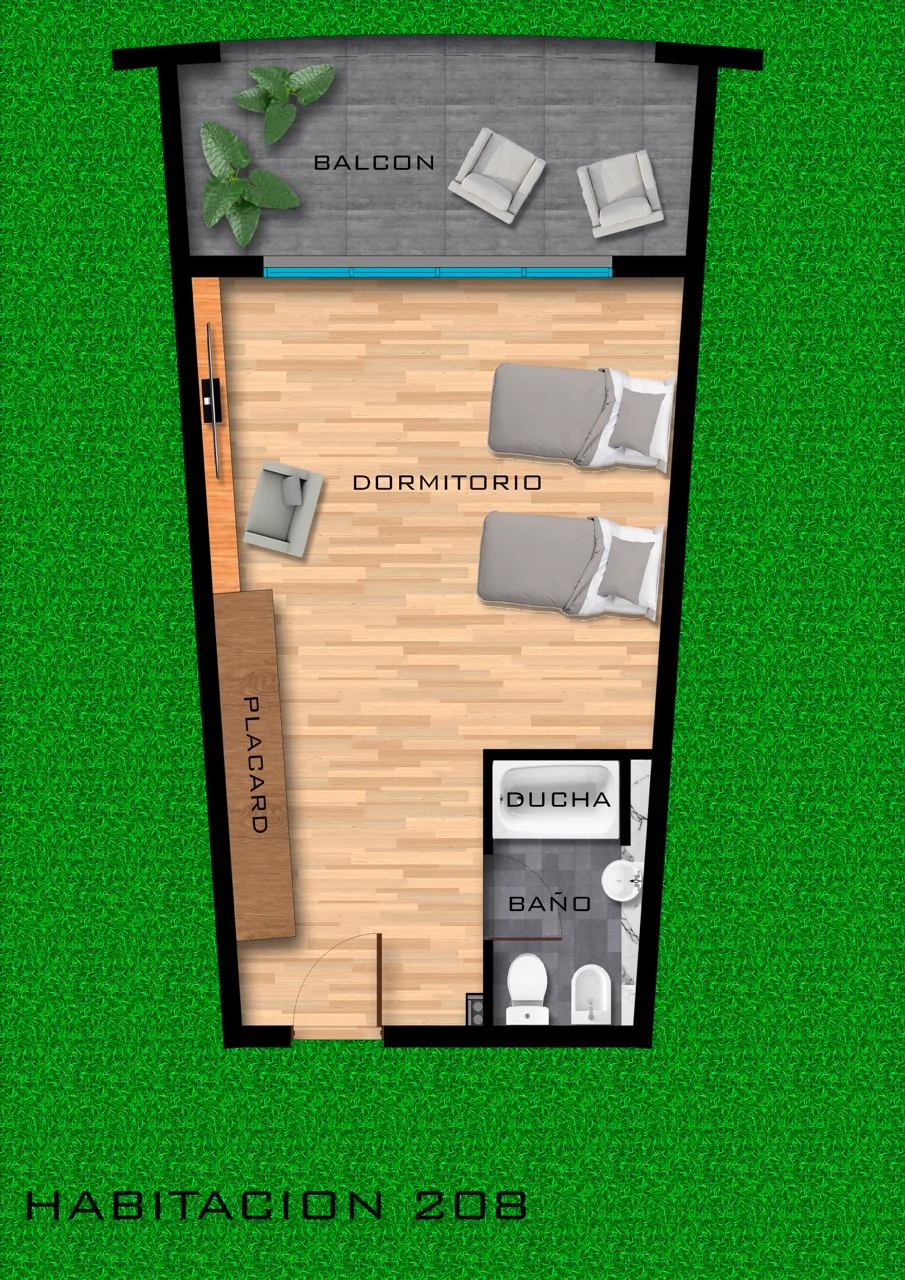 Plano Habitación 208