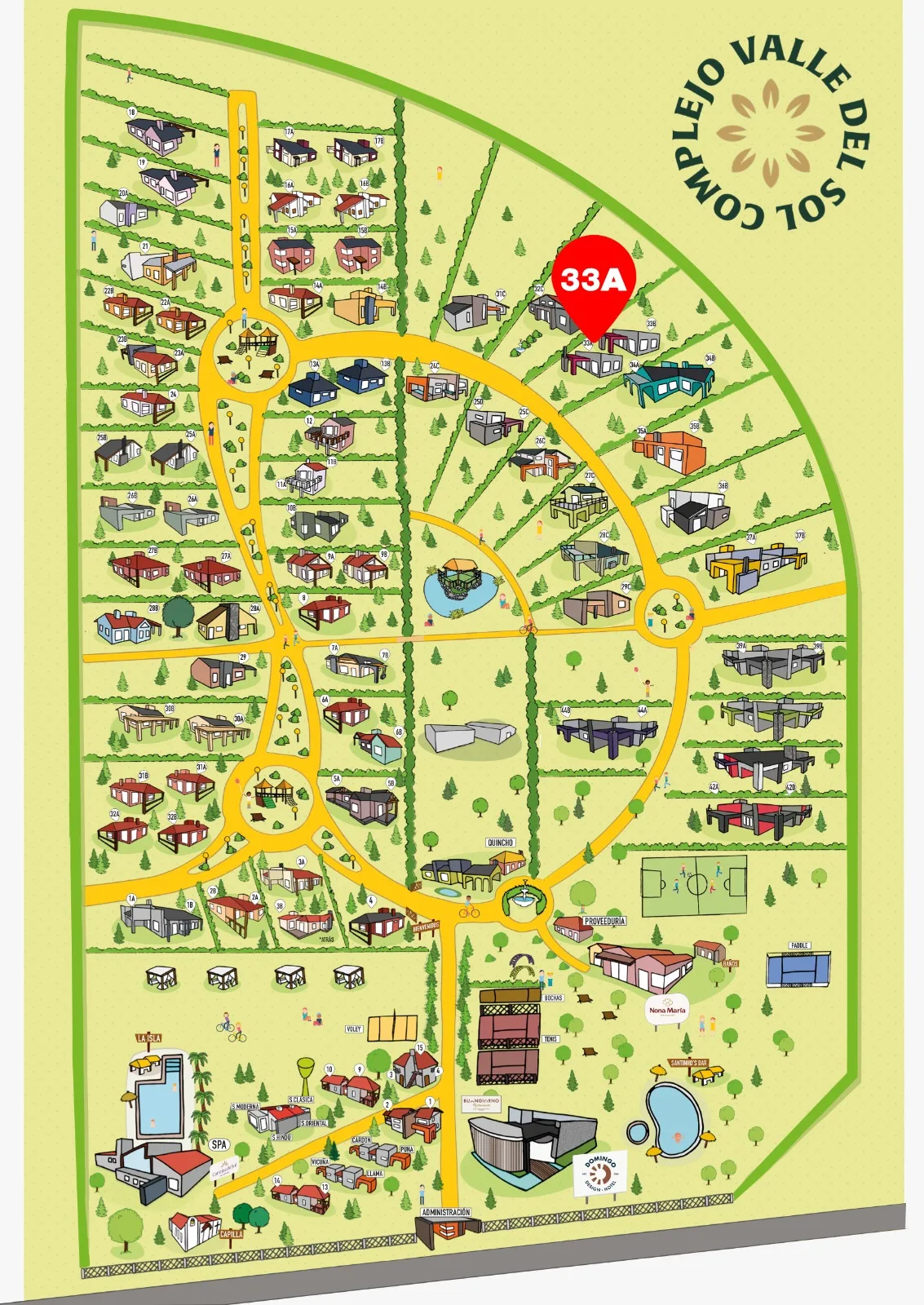 Ubicación de Casa 33-A en el complejo
