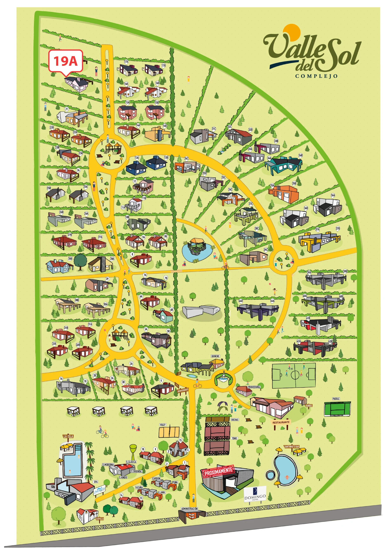Ubicación de Casa 19-A en el complejo