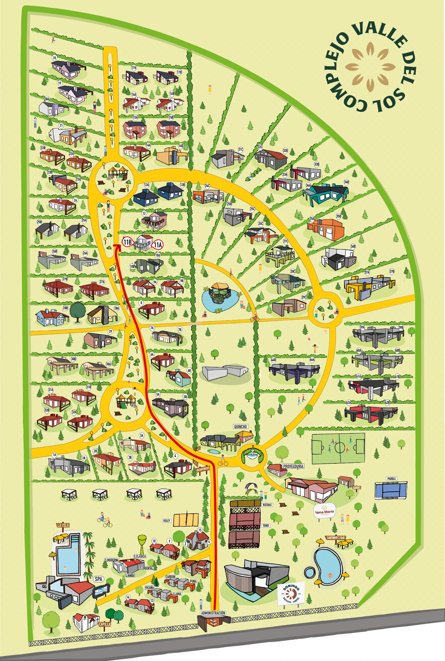 Ubicación de Casa 11-A en el complejo